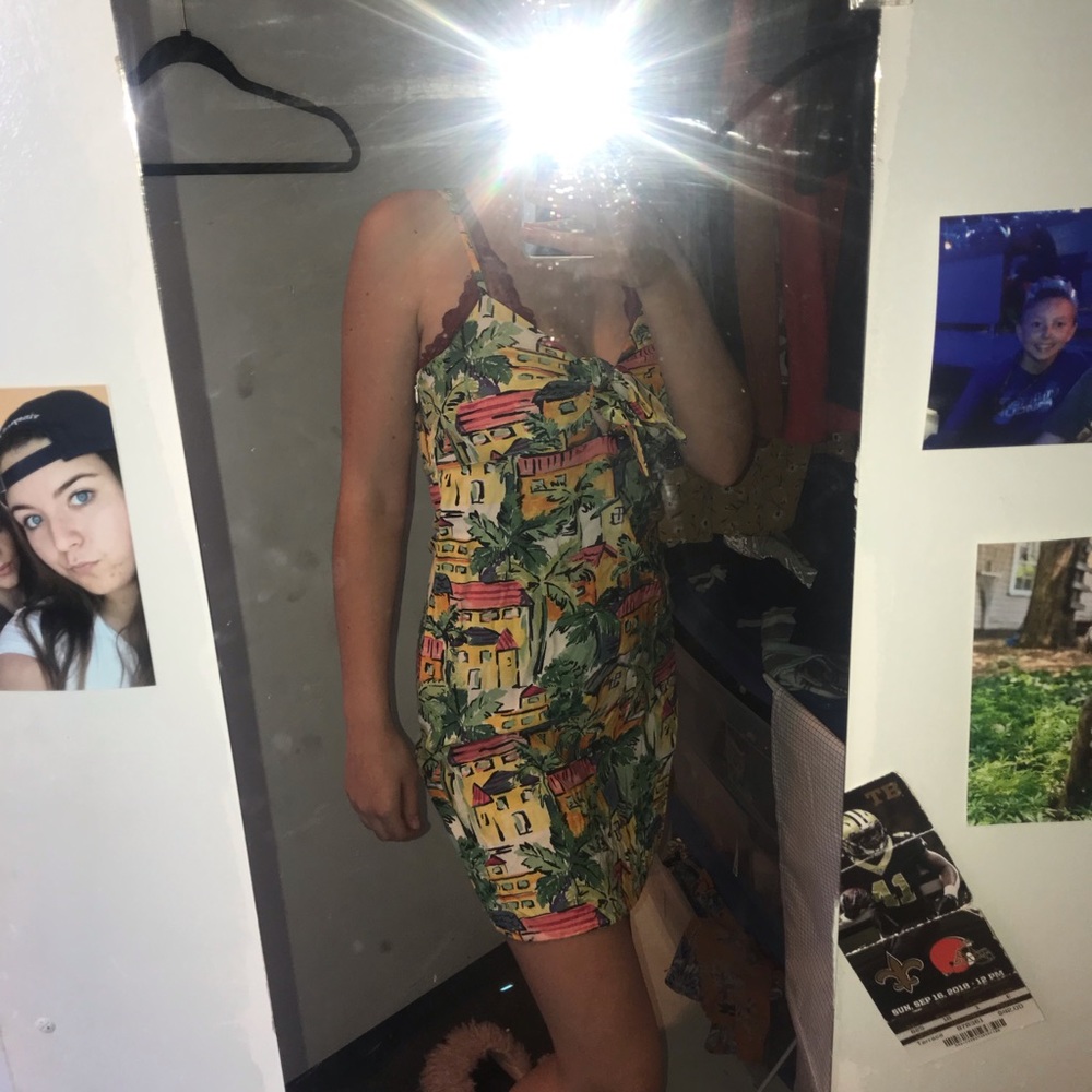 Tropical print forever 21 summer mini dress